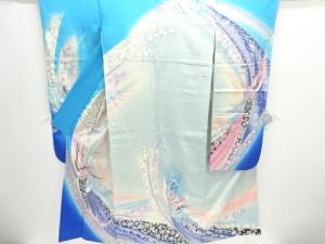 アンティーク　孔雀に唐花模様振袖